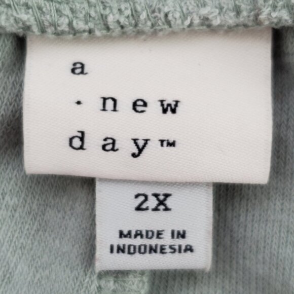 A New Day Green Terry Cloth Casual Lounge Shorts NWT NEW Size 2X - Picture 10 of 12